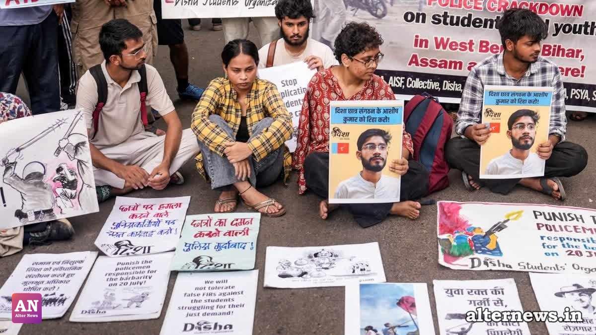Demonstrators hold placards during a protest against the police crackdown on students and youth over the NEET paper leak issue, at Jantar Mantar, in New Delhi, Wednesday, July 29, 2026. (PTI)