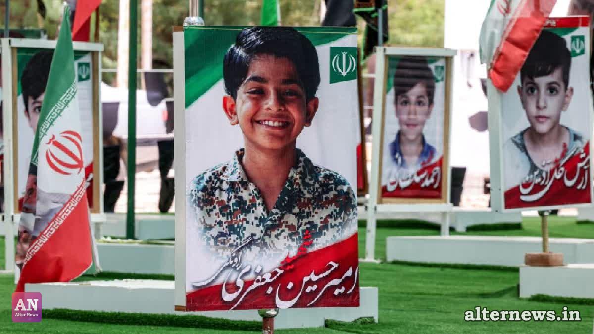 The graves of people and children killed during the strike on the Shajareh Tayyebeh primary school are pictured at a cemetery in Minab in Iran’s Hormozgan province on August 10, 2026. (AFP)