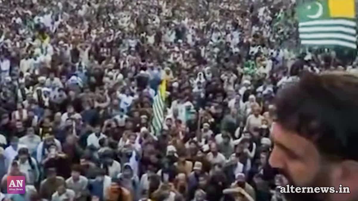Large number of protesters from various parts of Pakistan-occupied Jammu and Kashmir (PoJK) attend a rally, held by Joint Awami Action Committee (JAAC), in Rawalakot, Poonch, on Jun 11, 2026. (ANI)