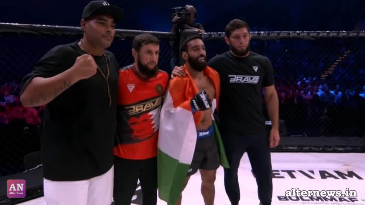 Kashmir's Owais Yaqoob Knocks Out Bulgaria's Delyan Georgiev To Win BRAVE CF 107 Title