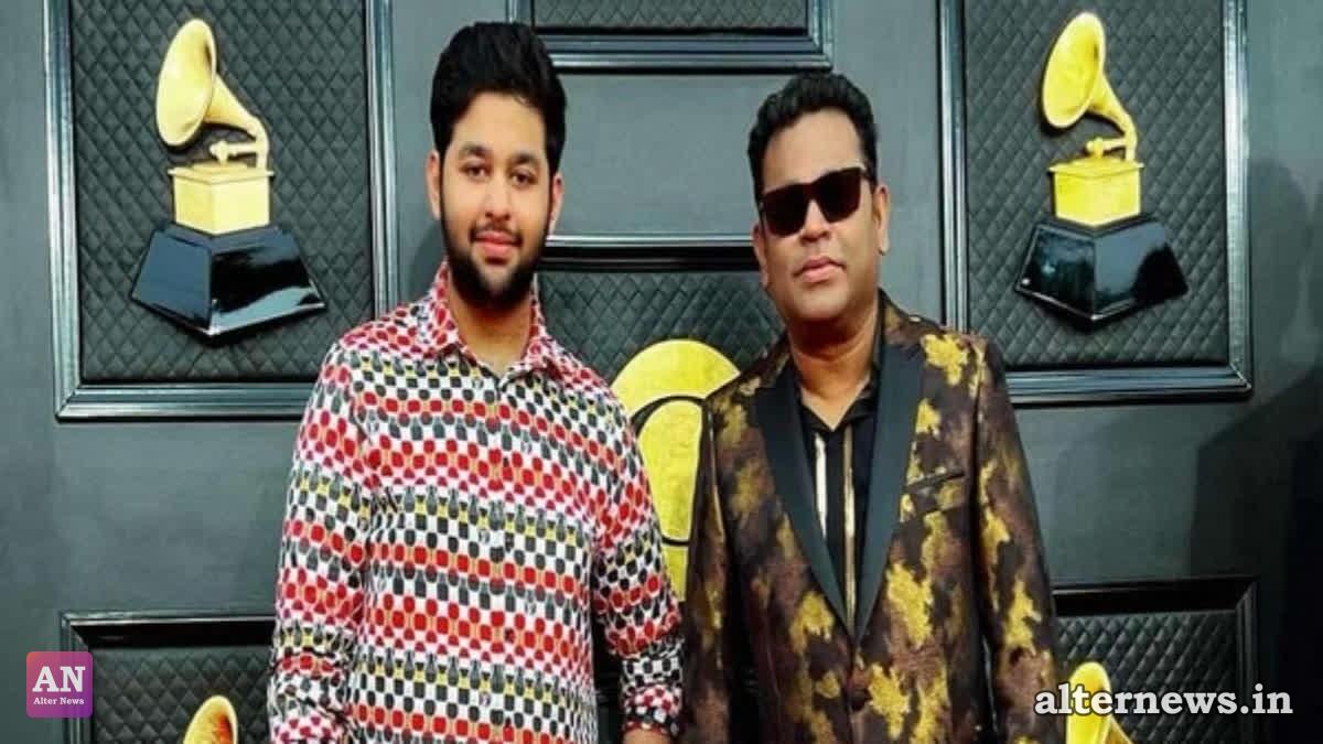 AR Rahman with his son AR Ameen (Photo: ANI)
