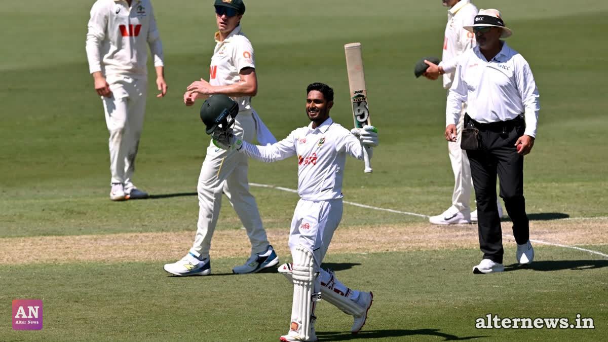 Tanzid Hasan scored century in first Test against Australia (AFP)