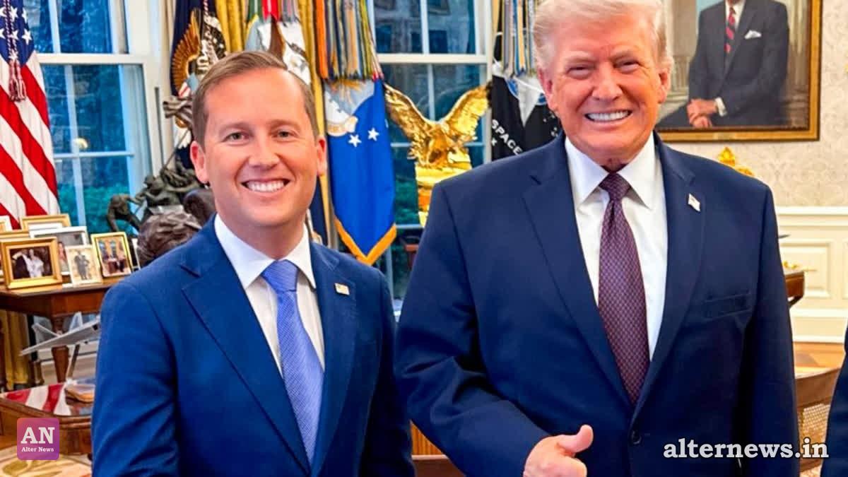 US Ambassador to India, Sergio Gor with US President Donald Trump. (X@USAmbIndia)
