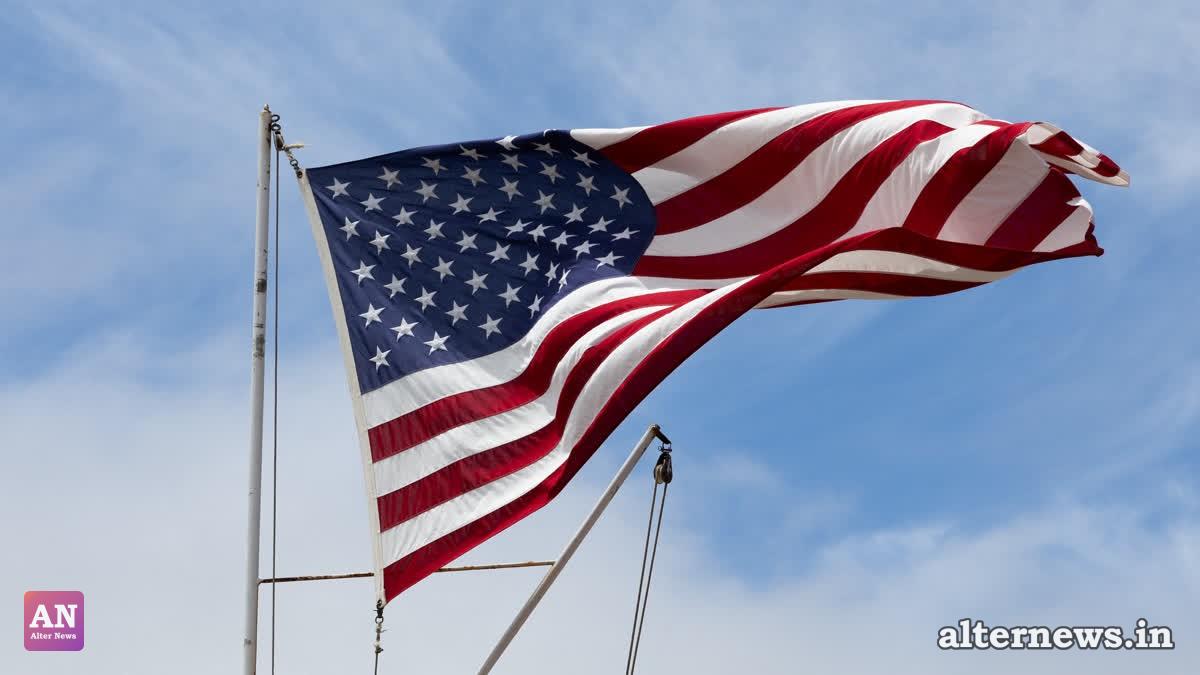 An American flag in Sausalito, California on July 4. (AFP)