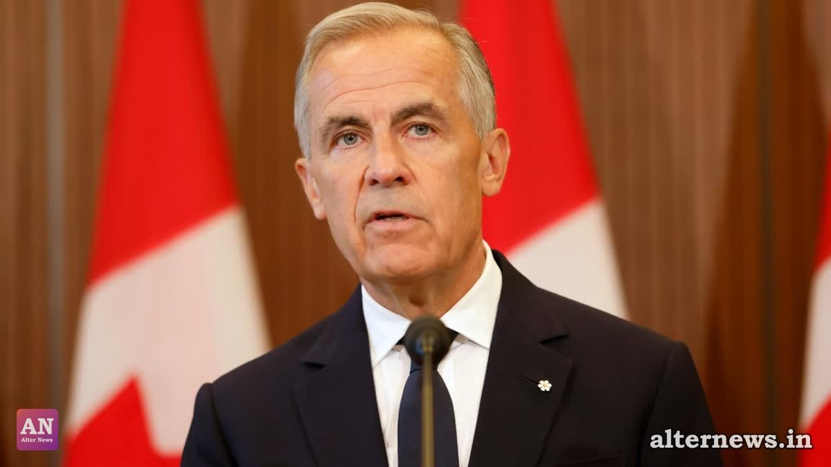 Prime Minister Mark Carney speaks about Canada's response to new U.S. tariffs during a news conference on Parliament Hill in Ottawa on Saturday, Aug. 22, 2026. (AP)