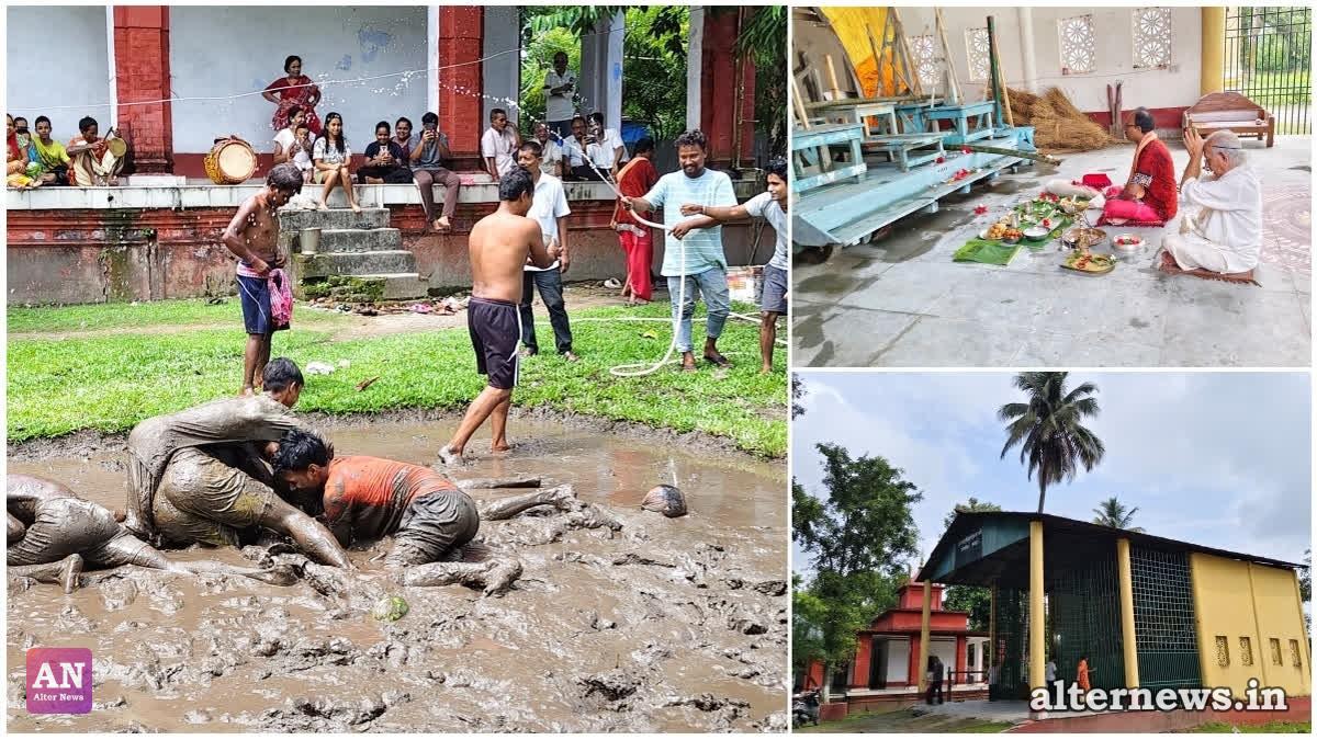 Jalpaiguri’s Baikunthapur Royal Palace Starts 517th Durga Puja with Traditional Mud Play Ritual