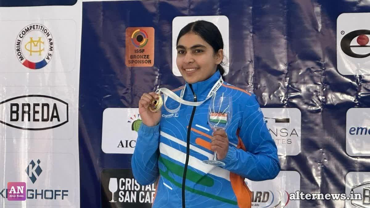 Suruchi Singh won the gold medal in the 10 m air pistol mixed team event.