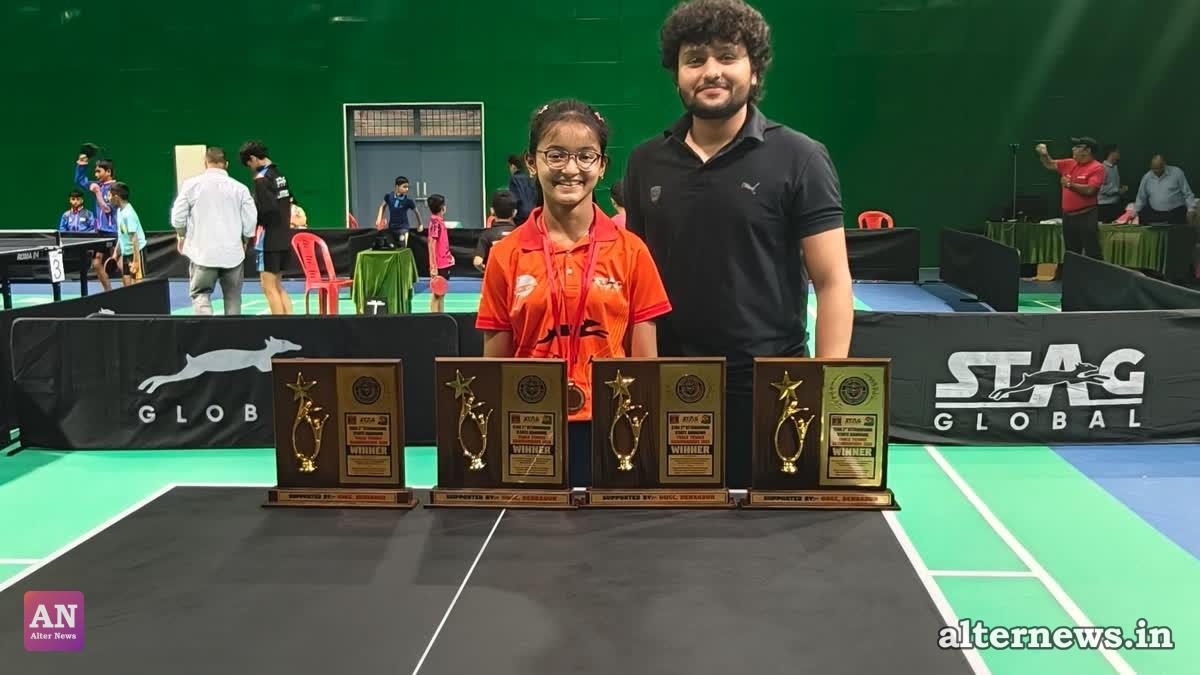 Uttarakhand Wonder Girl Kaira Bhandari Clinches All Gold Medals at State Ranking Table Tennis Tourney